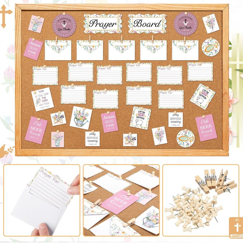 Watersay 80 Pcs Prayer Board Kit Supplies Christian Pray Gifts Envelopes and Cards Set Bible Verse Quotes DIY Wall for Women Home Office Church School Mother's Day (Not Including Board) (Fresh) - Image 3